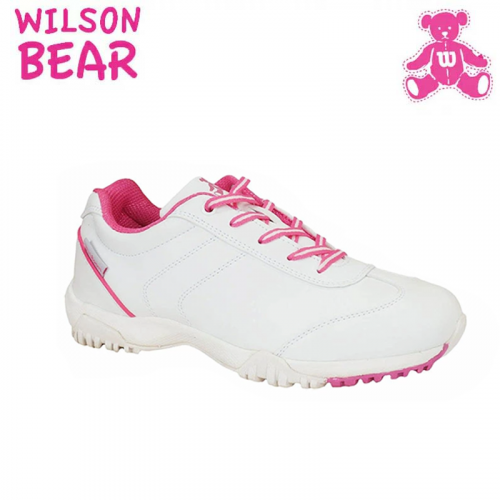 Wilson BEAR 熊寶寶女鞋 (白/桃, 無釘) #WBS-1611